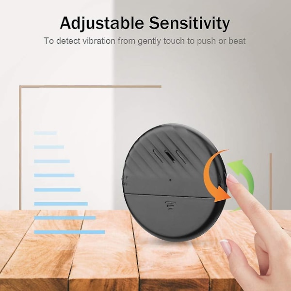 Ultra Tynd Glasbrudsalarm Sensor 125db Tyverisikring Vibrationsdetektor 4 Pak Sort