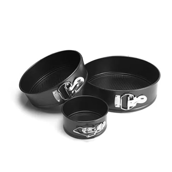 3 stk ostekakeform i non-stick materiale, enkel å fjerne, god tetning, springformsett, kakeform, svart