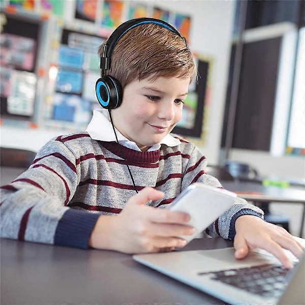 Børne Hovedtelefoner - Foldbare Stereo Sammenfiltringsfri 3.5mm Jack Kablede Over-Ear Hovedtelefoner til Børn/Teenagere/Drenge/Piger/Smartphone/Skole/Kindle/Flyrejser/A