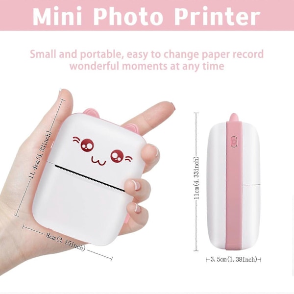 Mini Lomme Printer Trådløs Bluetooth Printere Termisk Foto Læringsprinter Bærbar