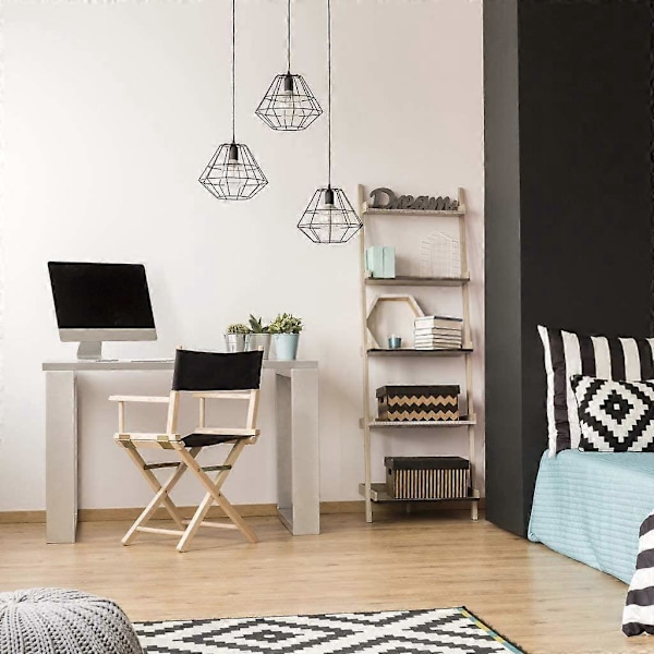 Taklampskärm, Metall Lampskärmar, Svart Trådlampskärm, för Kök, Matsal, Sovrum, Hall