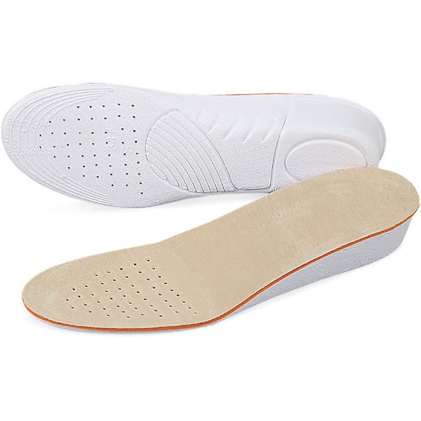 Höjande innersulor för män och kvinnor - Bekväma andningsbara läder casual skor (Storlek S - 35-40 EU, Klackhöjd 3,5 cm)