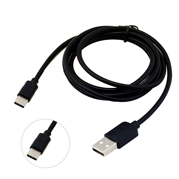 USB C-kabel USB 2.0 PVC Snabbladdning Dataöverföring Typ C-kabel för mobiltelefoner surfplattor 2m Svart