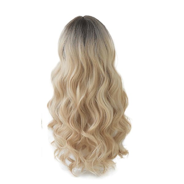 Fluffig Vågig Peruk för Kvinnor Perfekt för Fester Halloween Rollspel Dating och Mer Vit Brun