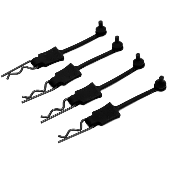 4 kpl 1/10 RC-auton klipsitapit Universaali auton kuoren pulttilukon pidike Vaihtomalli Auton kuoren lisävaruste Musta