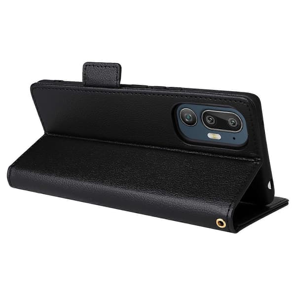 Telefoncover til HTC U24 Pro 5G Lædercover Sort Black HTC U24 Pro 5G