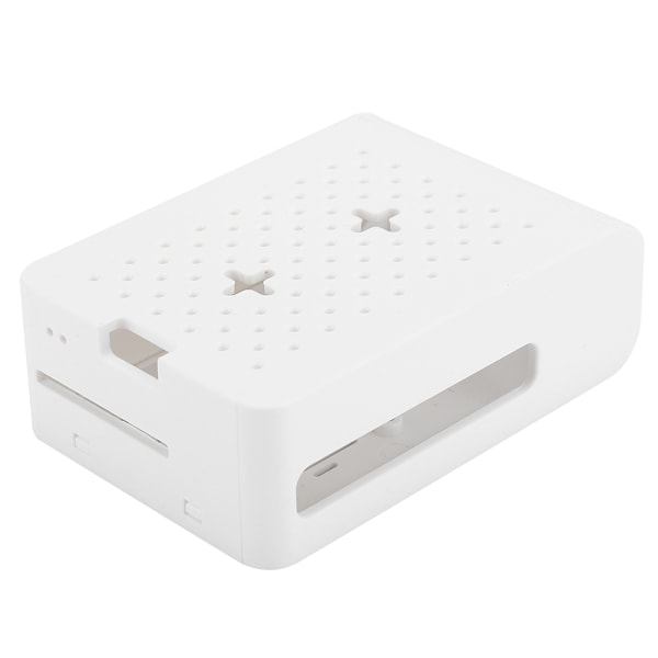 ABS-skyddande fodral skrivbordstillbehör med kylfläkt för Raspberry Pi 4:e generation 4B (vit)