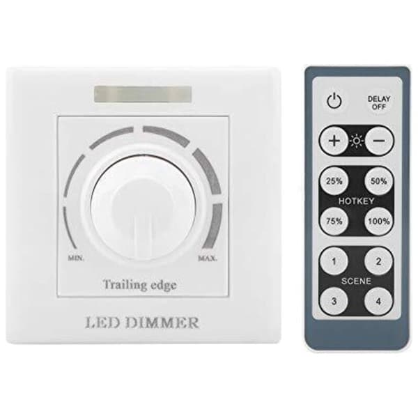 LED Dimmerbryter, 220V 200W med Infrarød Fjernkontroll, Universell LED Dimmerbryter, Lysdimmer Knappebryter,