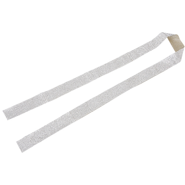 Kristalldiamantbälteslist Varmlim DIY Dekoration Klädtillbehör 0,5 Yard 12 Rader Vit