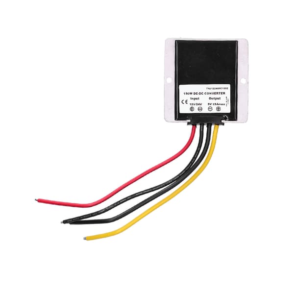 DC 12V/24V til 5V Step Down-omformer Varmespredning DC Spenningsomformer Regulator for Bilovervåkingssystemer (15A（THJ122405C75Z）)