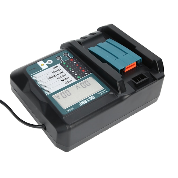 DC18RF laddare med skärm USB-gränssnitt passar för Makita 14V/18V litiumbatteri EU 100V‑240V