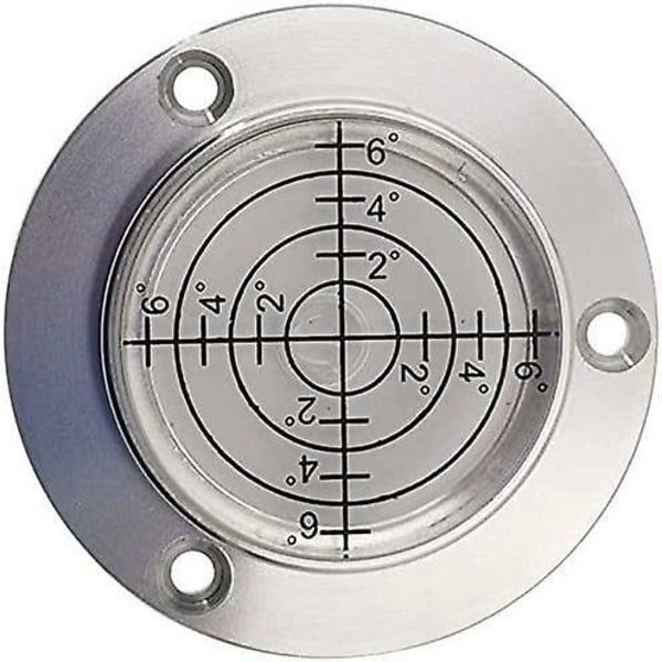 50 x 13mm Vaterpas Måleinstrument Høj Præcision Cirkulær Boble Aluminiumslegering Skala og Hul