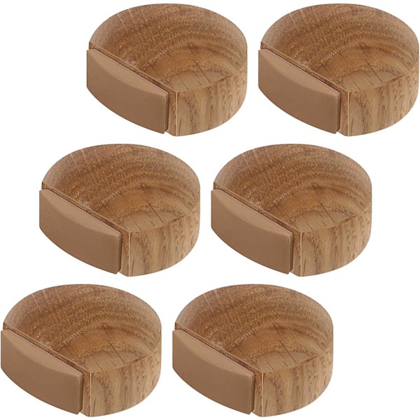 6 kpl Ovenpysäyttimiä - Puinen liimattava ovenpysäytin lattialle ja parketille (luonnon tammi)