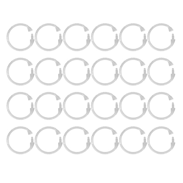 24st Gardinringar ABS Transparent O Form Duschgardinkrokar för Badrumsduschstång