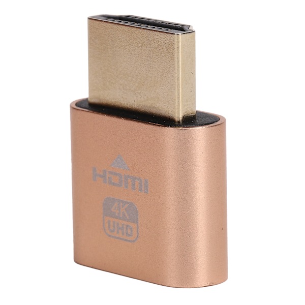 High Definition Multimedia Interface Dummy Plug HotSwappable 4K Display Emulator (Guld)