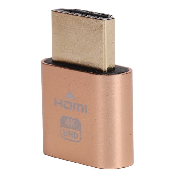 High Definition Multimedia Interface Dummy Plug HotSwappable 4K Skjermemulator (Gull)