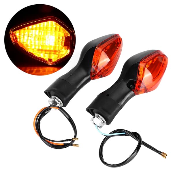 1 par blinklysindikatorlampe egnet til Honda CRF250L motorcykel modificeret sort gul