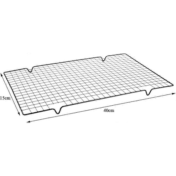 4 stk. Køle- og bagegitter i rustfrit stål, kagekølerist, bagerist 40,5 * 25,5 * 2 cm