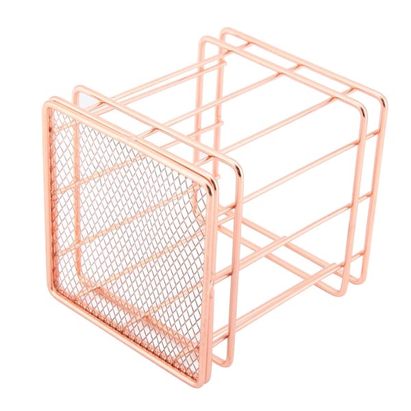 Förvaringskorg i roséguld i järn, skrivbordsdekoration (B)