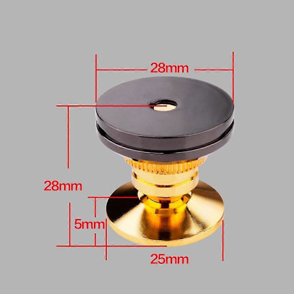 Guld Högtalarspik Set med Golvbrickor - Isolationsspikar för Högtalarstativ (4-pack)