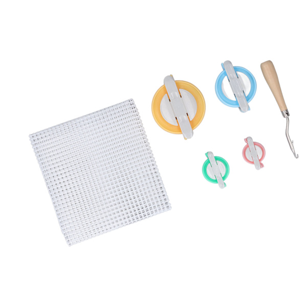 Matthaknätssats Hållbar mesh Punch Nål Gridning Tyg Stickning vävstol Spärrkrok Matta Mesh Kit