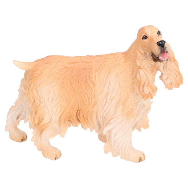 Cocker Spaniel-figurer Simulering Pædagogisk Let at Vedligeholde Hunde Figur til Børn Legetøj og Indretning PL127‑1543 Gul