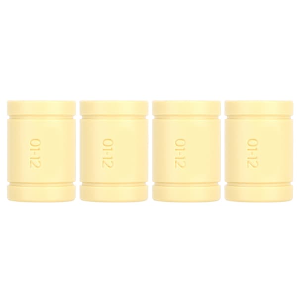 4 stk. lejeaksler i gul plast LM12UU solide polymer lineære lejer til 3D-printer RepRap Mendel RJMP‑01‑12
