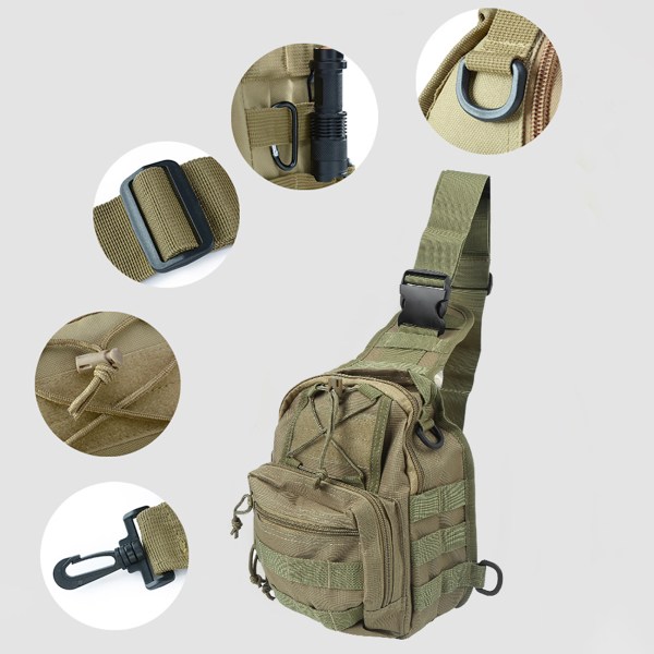 Sport Sling Bag Axel Bröst Back Pack Camouflage Tactics Outdoor Man Bröstväska