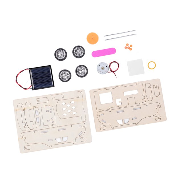 Solcells-driven träbil - rolig, säker och pedagogisk DIY-modell i trä för vetenskapliga experiment - för barn över 6 år