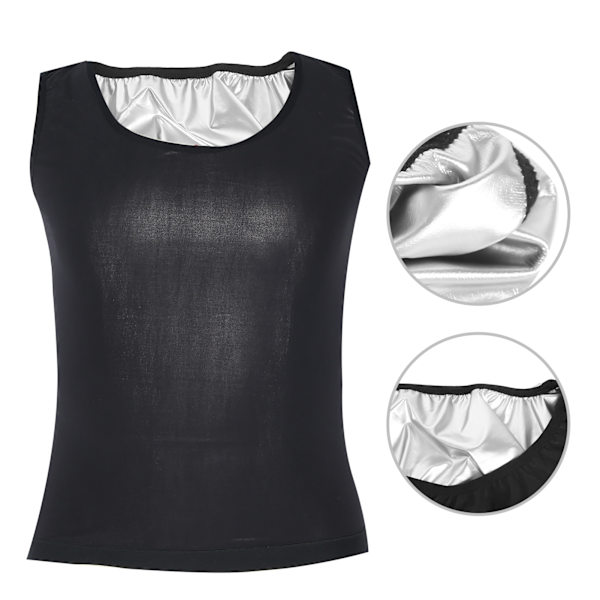 Män Sweat Vest Utomhussport Body Shaping Thermo Slimming Shapewear Väst för ManL/XL