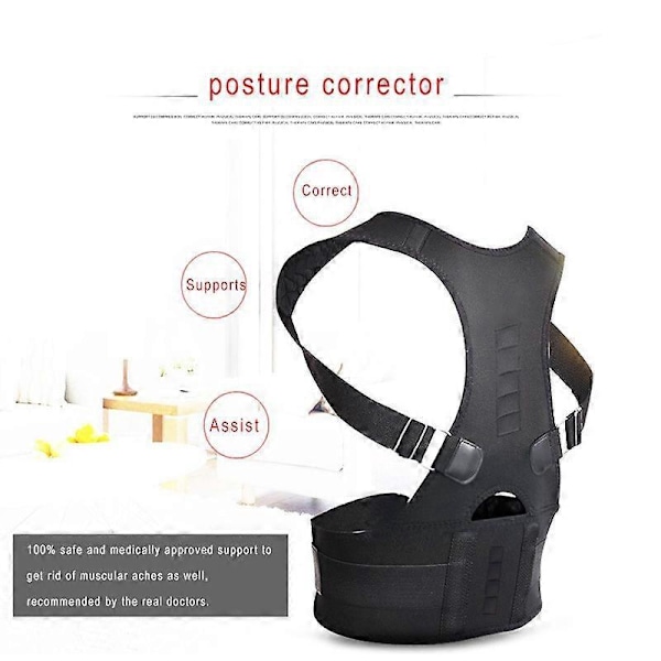 Rygstøtte Posture Corrector Spinal Support til Kvinder og Mænd, Lænderyg Skulder