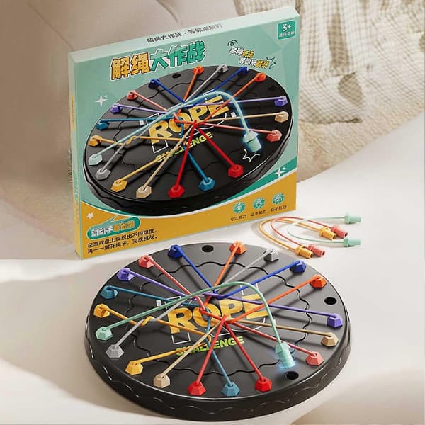 Interactive Rope Untangle Challenge Game Logic Puzzle Board Game for Kids Adults Portable Fun Stress Relief Toy A