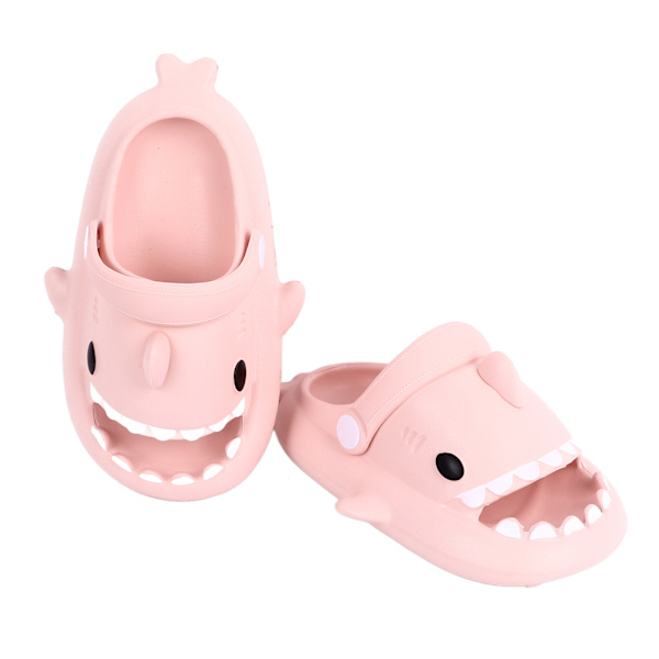 Børnehajsandaler Husholdning Åben Tå Skridsikker Småbørns Bruseslippers Tegneseriesandaler Peachy Beige Indre Længde 15cm