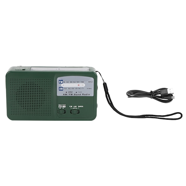 Plast utomhus nödlampa radio handvev generera elektricitet multifunktionell ficklampa mobiltelefonladdning