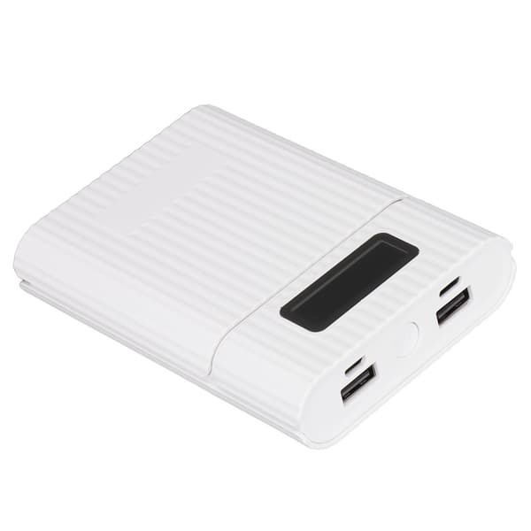 M09 4x18650 DIY Power Bank med Micro Input LED-display Svetsfri Batteriförvaringslåda Vit
