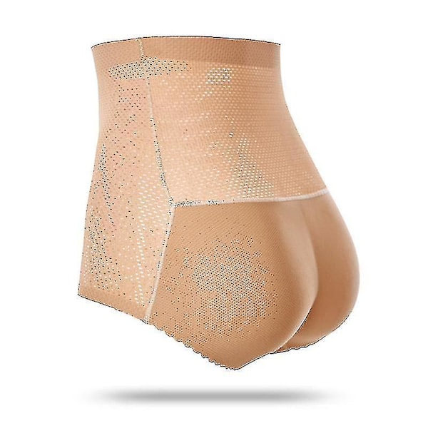 Polstrede push-up truser for kvinner - Rumpeformet for en fyldigere figur XL Høy midje 589beige