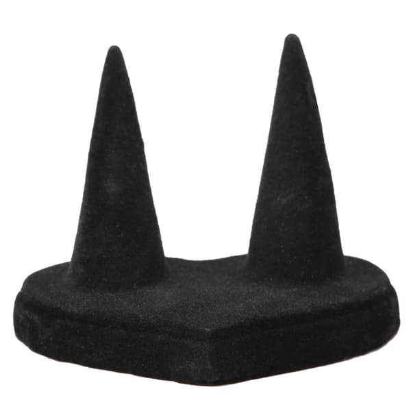 Sort Velour Finger Display Ring Holder Showcase Stand Smykker Ringe Organizer (2 Fingre)