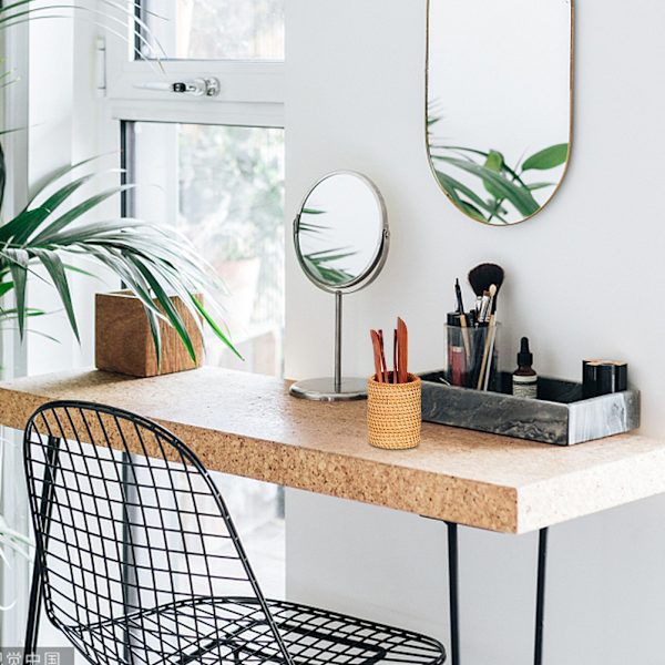 Håndvævet rattan penneholder kopper flet makeup børste opbevaring kurv Køkken køkkengrej Organizer Caddy Hjemmebord dekoration