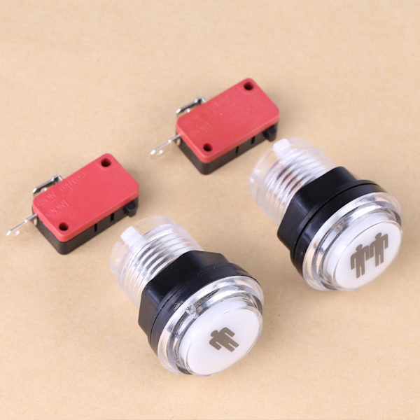 2 stk. LED-belyste 1P & 2P Start Player-knapper DIY-sæt til arkadespil