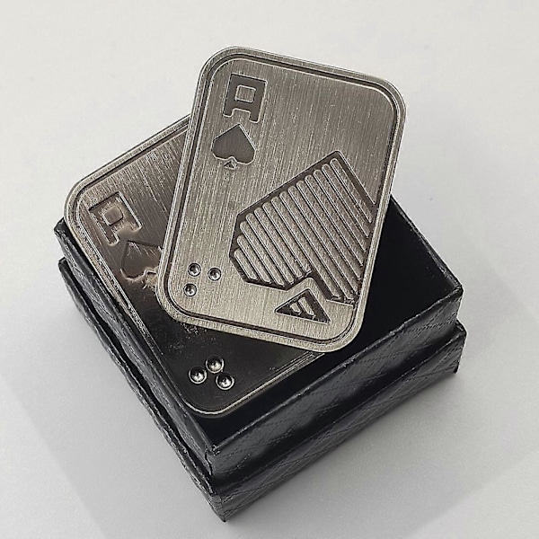 Metall Fidget Leksaker - Magnetisk Poker Push Card Slider Stress Relief Leksak för Män, EDC Haptic Coin KK