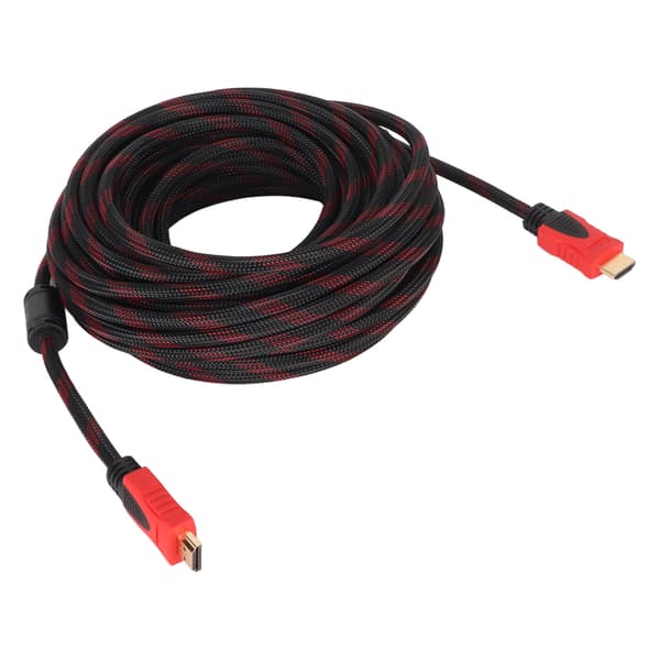 15m HD Multimedia Interface Kabel Fuld HD 1080p Fleksibelt HD Multimediekabel til TV Computerskærm Sort Rød