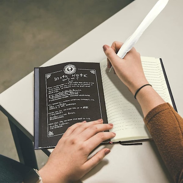 Anime Death Note notesbog med halskæde og fjerpen - Skolekontorartikler Gave, 21x