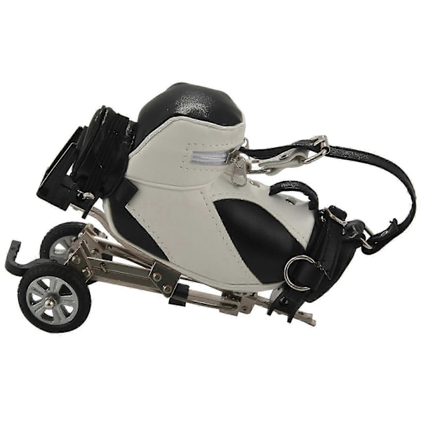 Golf med golfbagholder, nyhetsgaver med 3 stk. aluminiumspenn, kontorpult golfbag-pennholder