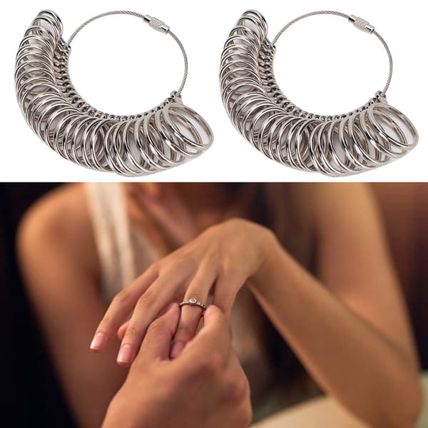Solid metall finger måler ring dorn sizer måling størrelse pinne smykker verktøy