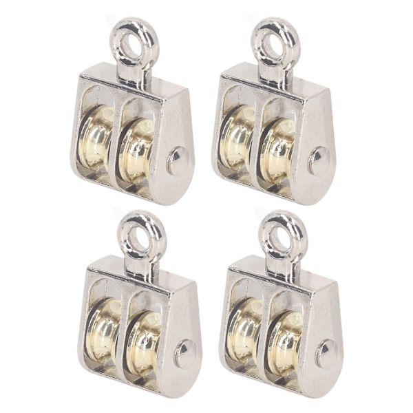 4 st Dubbel Remskiva Block 100KG 220LBS Lager Zinklegering Kranlyft Dubbel Remskiva Rulle