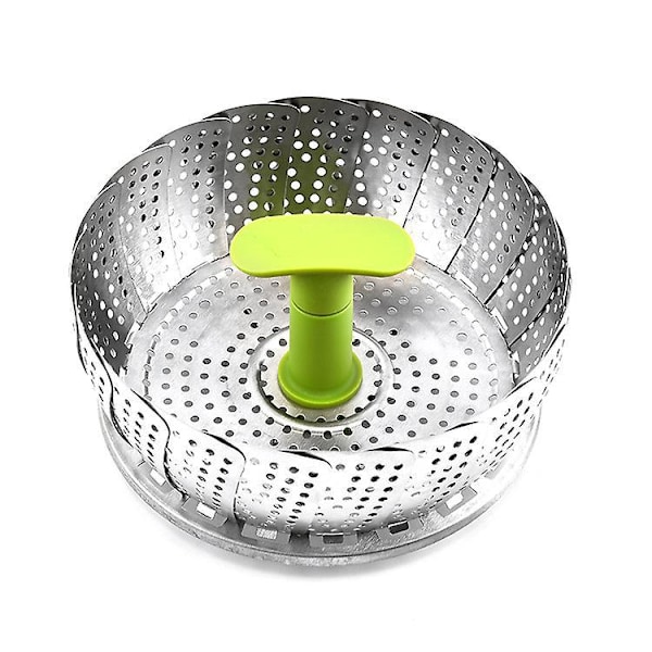 Foldbar dampkoker i rustfritt stål - Perfekt for grønnsaker, fisk og sjømat i ulike grytestørrelser (3 stk)