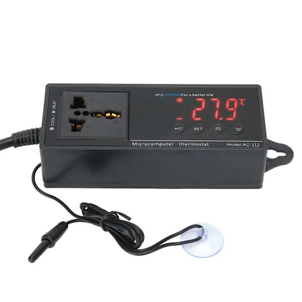 Digital temperaturregulator termostat for reptilinkubator drivhus akvarium EU-plugg 220V
