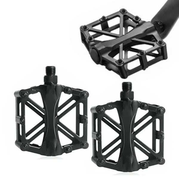 2 stk. Aluminiumslegering Cykel Pedaler til Mountain Road Bike Sort Reparationsdele Tilbehør