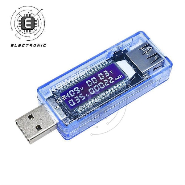 USB Medicinsk Ström- och Spänningsdetektor med Digital LCD-Display Laddare Testare Spännings- och Ampèremätare för Batterier