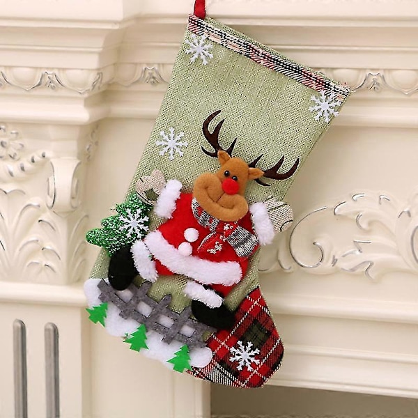 Juldekorationstillbehör Jultomte Små Strumpor Julgranshänge Julstrumpor Presentpåse Julpåse 5 Röd